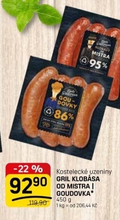 Grilovací klobása od Mistra Láďa Grileman Kostelecké uzeniny