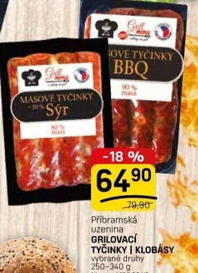 Grilovací tyčinky Příbramská uzenina