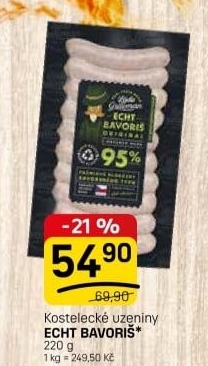 Klobásy Echt Bavoriš Láďa Grileman Kostelecké uzeniny