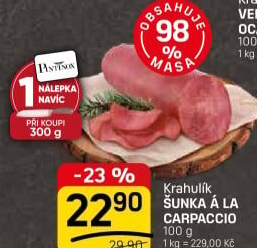 Šunka a la carpaccio Krahulík