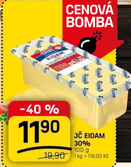 Sýr Eidam Jihočeský 30% Madeta