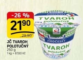 Tvaroh polotučný Jihočeský Madeta