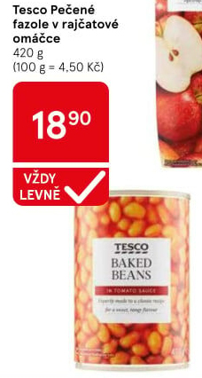 Fazole pečené v rajčatové omáčce Tesco