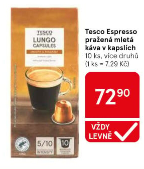 Kávové kapsle Tesco
