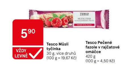 Müsli tyčinka Tesco