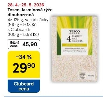 Rýže jasmínová dlouhozrnná Tesco