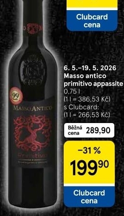 Víno Primitivo Appassito Masso Antico