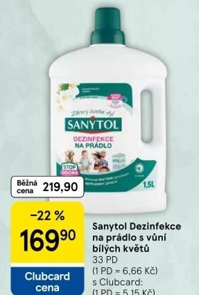 Dezinfekční čistič na prádlo Sanytol