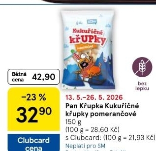 Křupky kukuřičné ochucené bez lepku Pan Křupka Rej