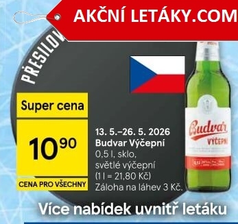 Pivo světlé výčepní Budweiser Budvar
