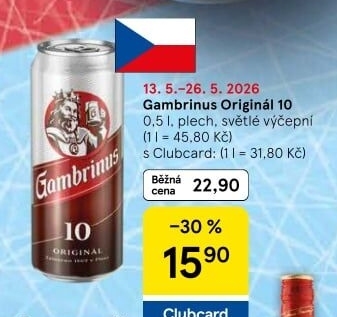 Pivo světlé výčepní Originál 10° Gambrinus