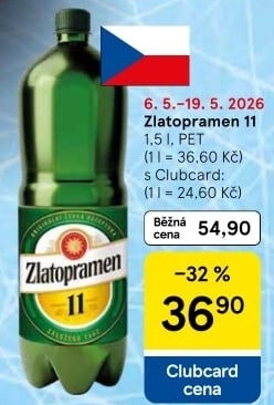 Pivo světlý ležák 11° Zlatopramen