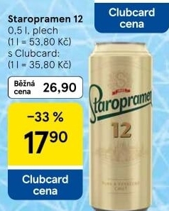 Pivo světlý ležák 12° Staropramen