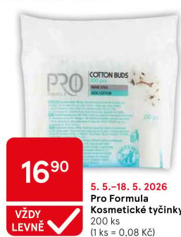 Tyčinky vatové Pro Formula Tesco
