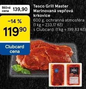 Vepřová krkovice marinovaná Grill Master Tesco