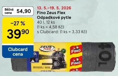 Zatahovací pytle na odpadky Zeus Flex 40 l Fino
