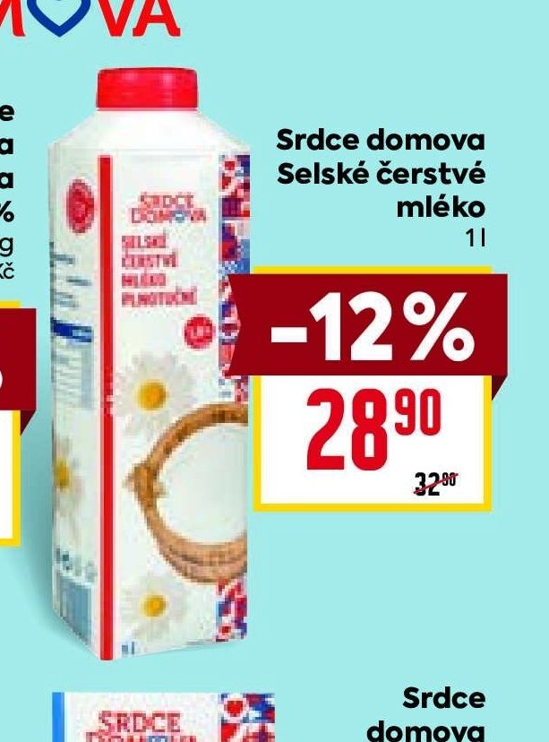 Srdce domova Selské čerstvé mléko 1 l