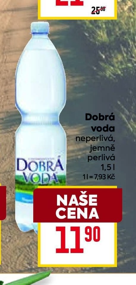 Dobrá voda neperlivá, jemně perlivá 1,5 l