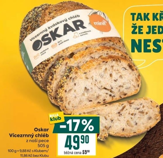Chléb kváskový vícezrnný Oskar Minit
