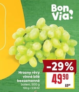Hrozny bílé bezsemenné Billa Bonvia