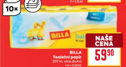 Toaletní papír 3vrstvý Billa