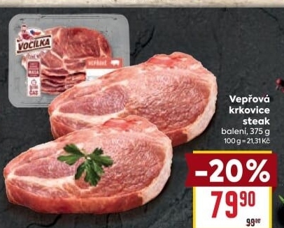 Vepřová krkovice bez kosti steak Vocílka