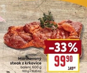Vepřová krkovice marinovaná steak