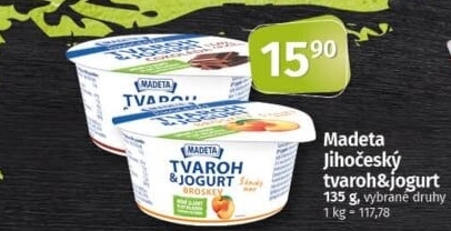 Dezert tvaroh s jogurtem jihočeský Madeta