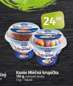 Mléčná krupička Mlékárna Kunín