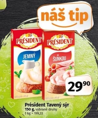 Tavené sýry Président
