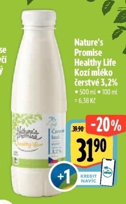Kozí mléko čerstvé Healthy life Nature'