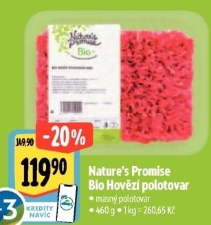 Mělněné maso hovězí bio Nature'