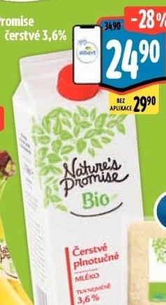 Mléko čerstvé bio Nature'