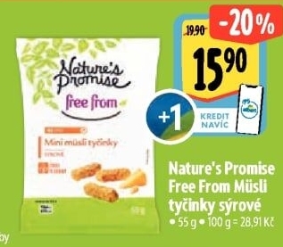 Müsli tyčinky bez lepku Free From Nature'