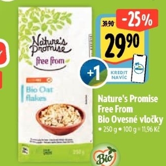 Ovesné vločky bio bez lepku Free From Nature'