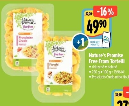 Těstoviny bez lepku chlazené plněné Free From Nature'