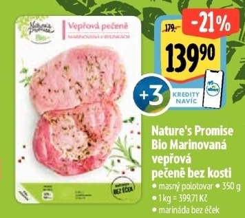 Vepřová pečeně bez kosti marinovaná bio Nature'