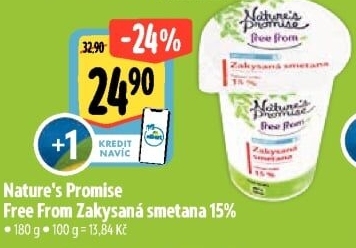 Zakysaná smetana Free From 15% Nature'