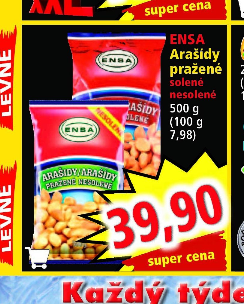 ENSA Arašídy pražené solené nesolené