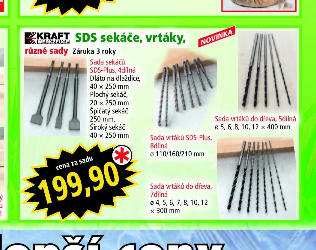 SDS sekáče, vrtáky, různé sady