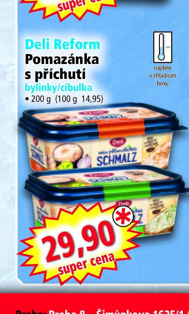 Deli Reform Pomazánka s příchutí bylinky/cibulka
