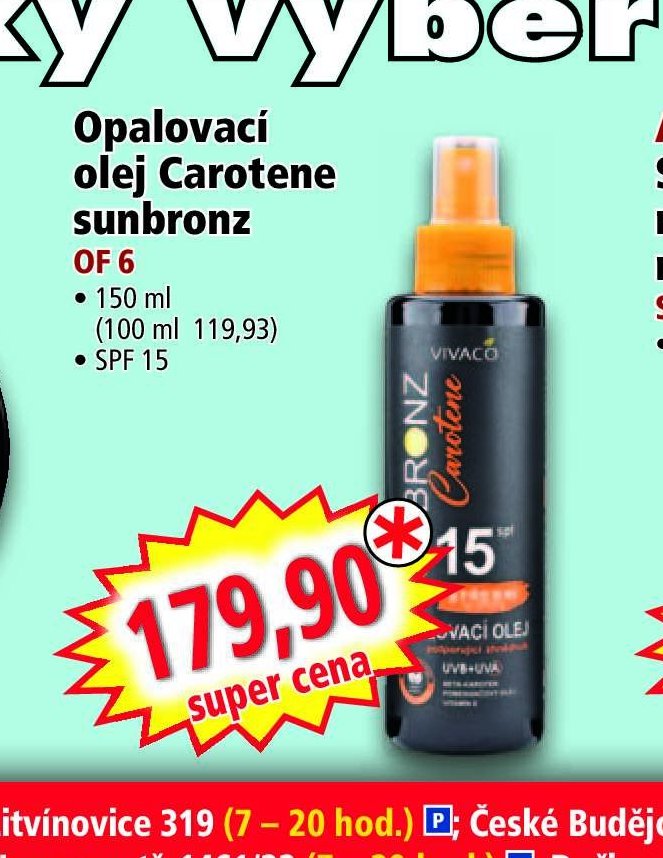 Opalovací olej Carotene sunbronz
