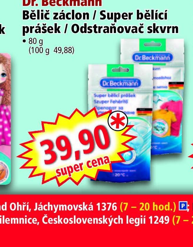 Dr. Beckmann Bělič záclon / Super bělící prášek
