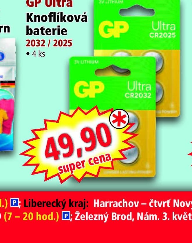 GP Ultra Knoflíková baterie
