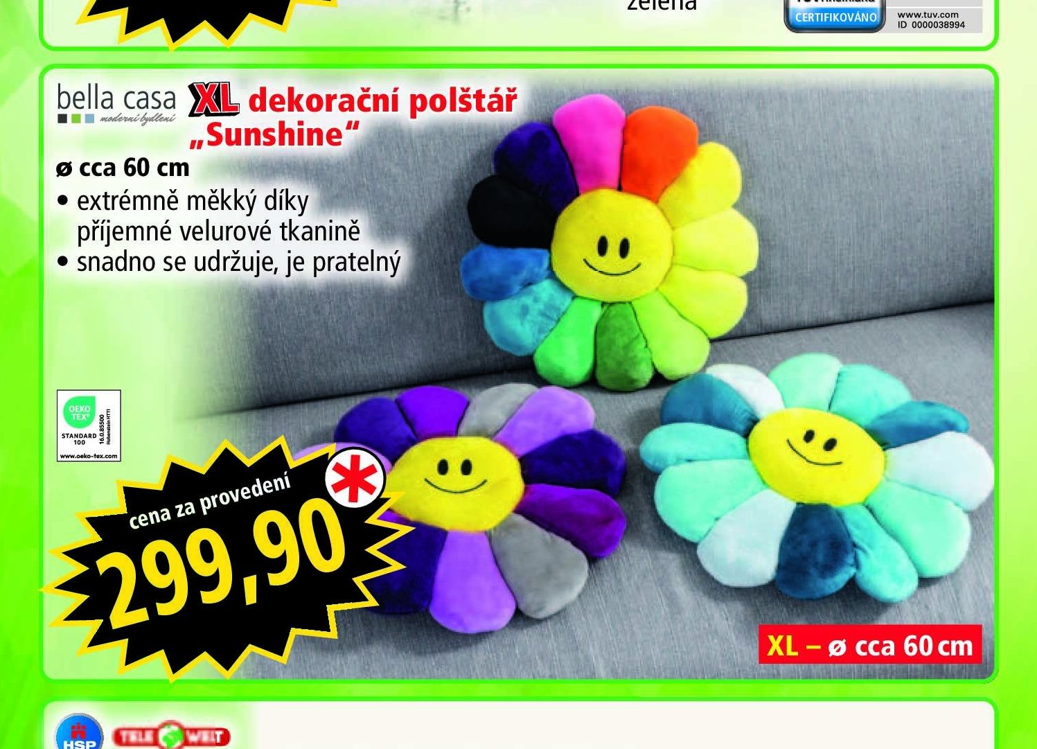 bella casa XL dekorační polštář „Sunshine“