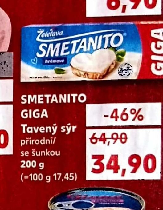 Smetanito Giga tavený sýr