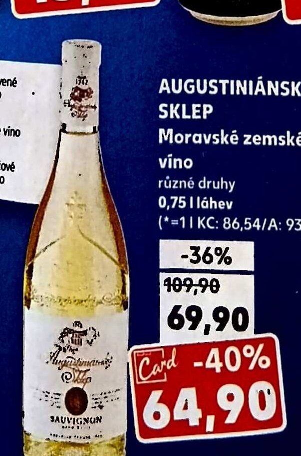 Augustiniánský sklep Moravské zemské víno
