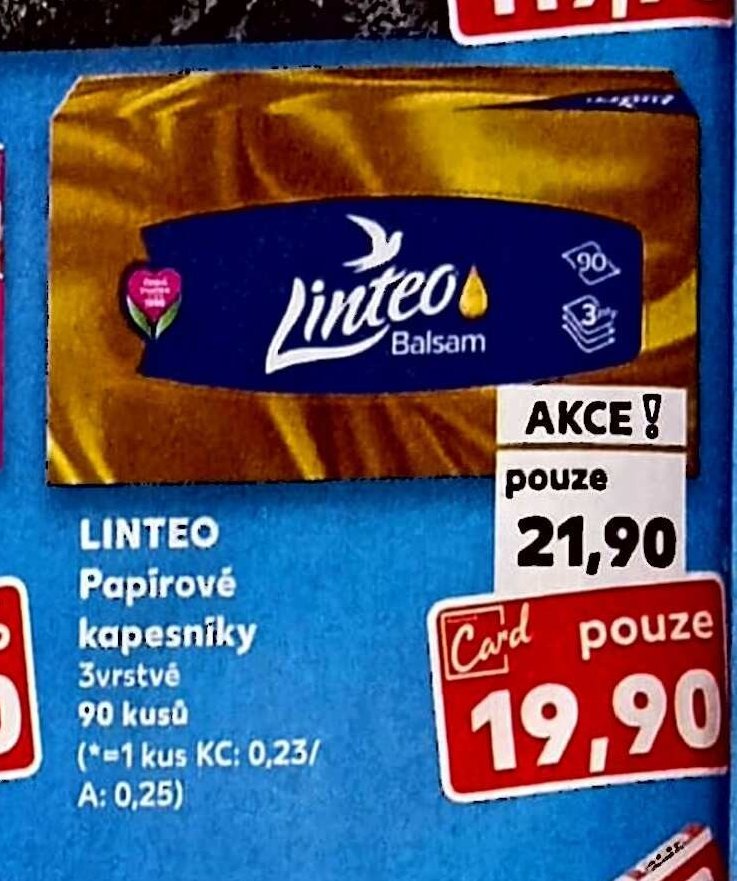 LINTEO Papírové kapesníčky 90 kusů