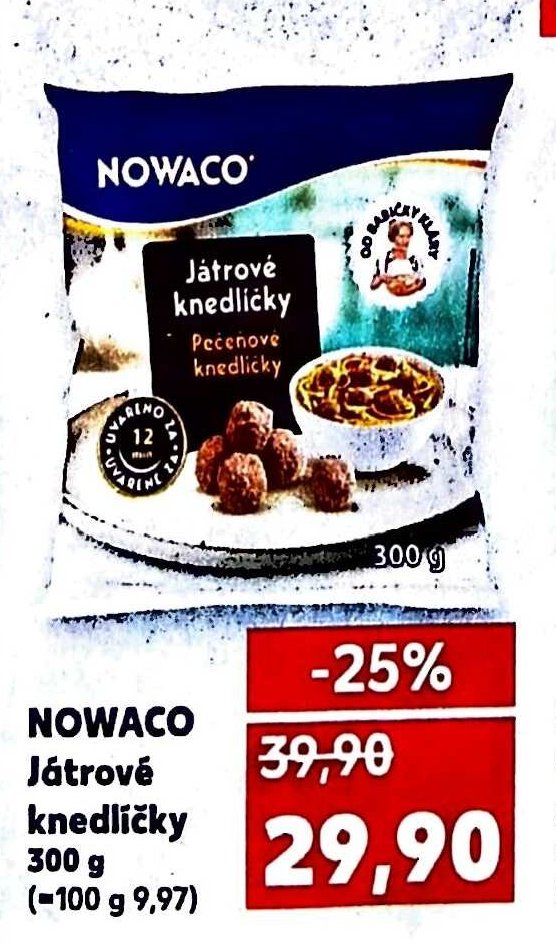 Nowaco Játrové knedlíčky, 300 g