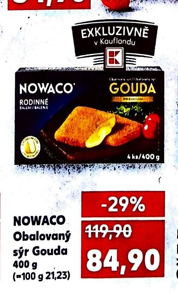 Nowaco Obalovaný sýr Gouda, 400 g